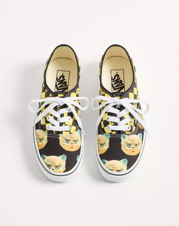 Valentino Garavani And Vans Low-Top Fabric Trainer With VLogo Checkerboard Print And Le Chat De La Maison Print - Image 5